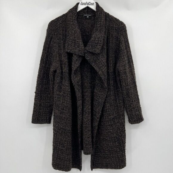 Eileen Fisher Sweaters - Eileen Fisher Brown Organic Wool Alpaca Chunky Knit Cardigan Sweater Size XS
